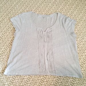 Garnet Hill • Organic Linen • Blue Boxy Sweater